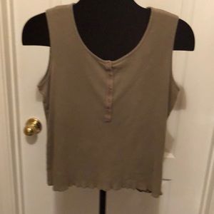 Ruff Hewn Henley Tee Tank With Ruffled Edge